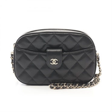 CHANEL Matelasse camera Shoulder Bag AP3938 Grained calfskin Black Used GHW CC