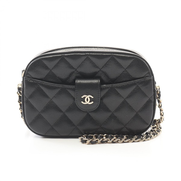 CHANEL Matelasse camera Shoulder Bag AP3938 Grained calfskin Black Used GHW CC