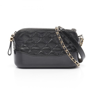 CHANEL Gabrielle Chain Shoulder Bag A94505 leather Black Used Women GHW CC Coco