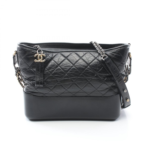 CHANEL Gabriel de Chanel large Hobo Shoulder Bag A93824 leather Black Used Women