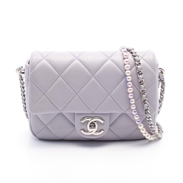 CHANEL Matelasse chain Shoulder Bag leather Purple lavender Used SHW