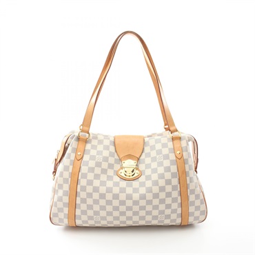 LOUIS VUITTON Stresa GM Tote shoulder Bag N42221 Damier Azur leather White Used