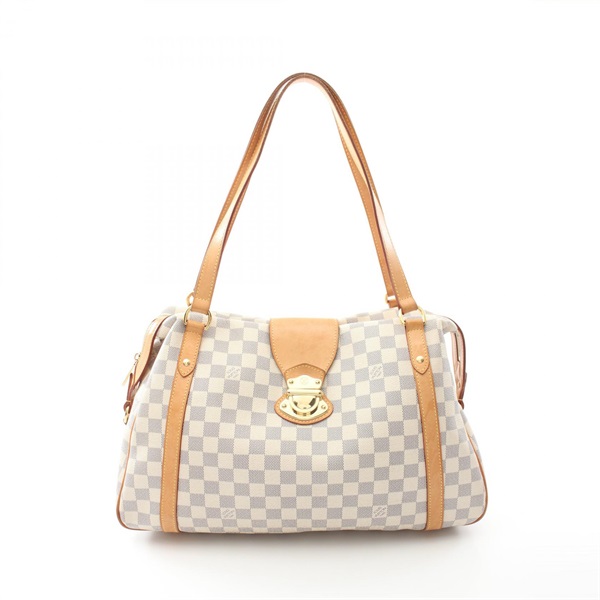 LOUIS VUITTON Stresa GM Tote shoulder Bag N42221 Damier Azur leather White Used