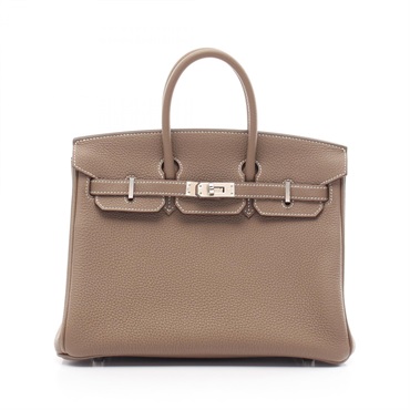 HERMES Birkin 25 Hand bag Z 041344CK Togo leather Etoupe Used SHW