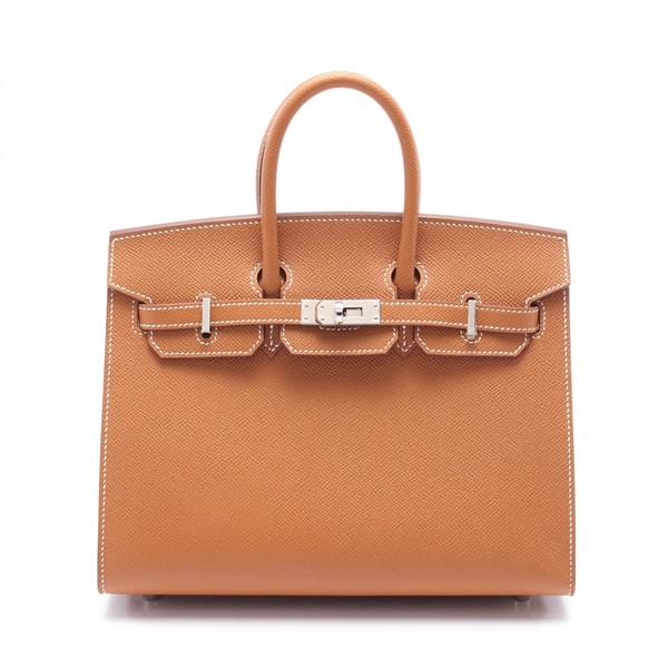 HERMES Birkin Sellier 25 Hand bag W 079234CK Epsom Gold SHW