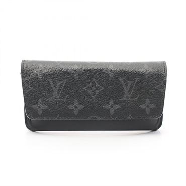 LOUIS VUITTON Etui Lunette Woody Glass cases GI0296 Monogram eclipse Black Used
