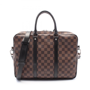 LOUIS VUITTON Porte Document Voyage Briefcase business bag N41466 Damier Ebene