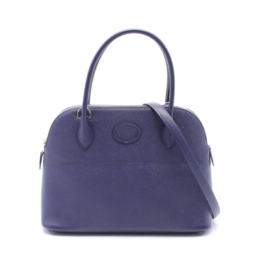 HERMES Bolide 27 Hand shoulder bag D Epsom Blue encre Used SHW