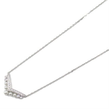 Chaumet Josephine Aigrette Necklace Diamond Pearl 18KWG white gold Used women