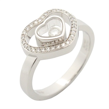 Chopard Happy Diamonds Ring 18KWG White Gold Used women US size 6.25