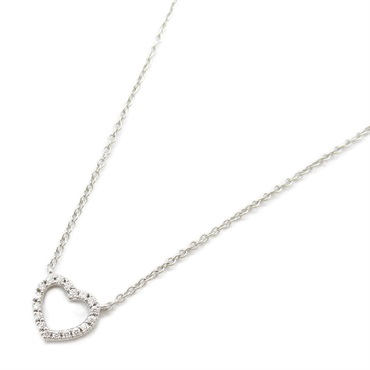 TIFFANY＆CO Metro Heart Necklace Diamond 18KWG White Gold Used women