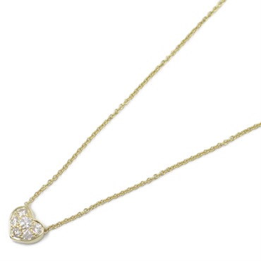 TIFFANY＆CO Heart Pave Necklace Pendant 18KYG Yellow Gold Used women