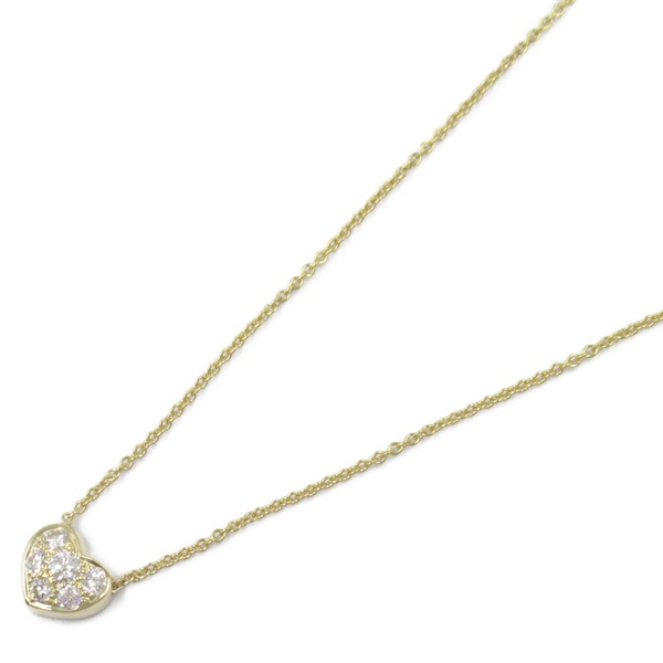 TIFFANY＆CO Heart Pave Necklace Pendant 18KYG Yellow Gold Used women