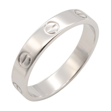 CARTIER Mini Love Ring 18KWG White Gold Used unisex US size 8
