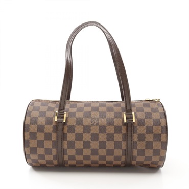 LOUIS VUITTON Papillon 30 Hand bag N51303 Damier canvas leather Brown Ebene Used