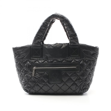 CHANEL Coco Cocoon Small Hand Tote Bag A48610 Nylon leather Black Used Women SHW