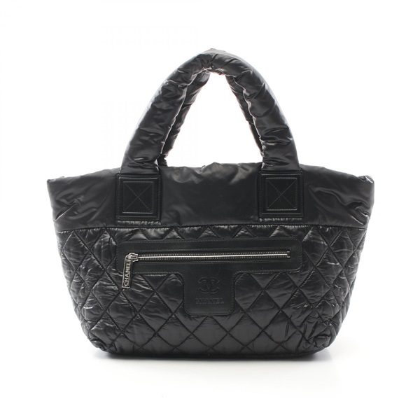 CHANEL Coco Cocoon Small Hand Tote Bag A48610 Nylon leather Black Used Women SHW