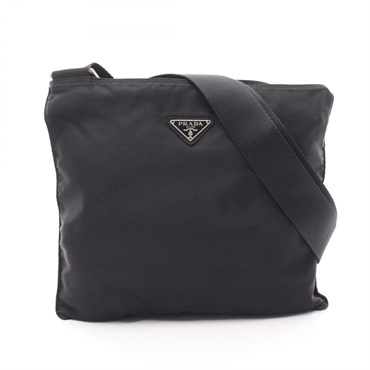 PRADA Re-Nylon Shoulder Bag crossbody Nylon Black Used Women logo