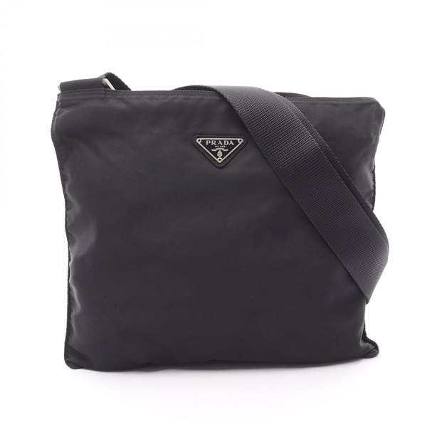 PRADA Re-Nylon Shoulder Bag crossbody Nylon Black Used Women logo