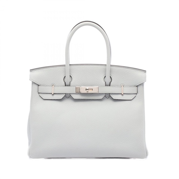 HERMES Birkin 30 Handbag Z Clemence leather Blue brume Used Women SHW