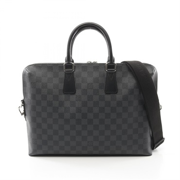 LOUIS VUITTON PDJ Briefcase Business bag N48224 Damier graphite Black Used mens