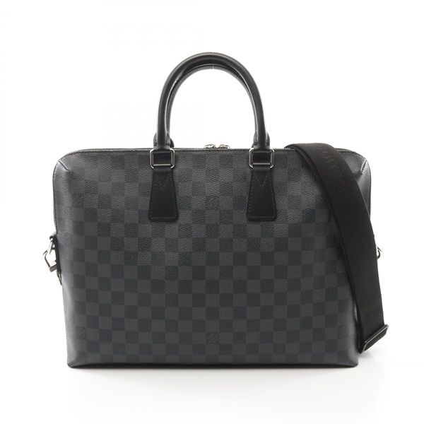 LOUIS VUITTON PDJ Briefcase Business bag N48224 Damier graphite Black Used mens
