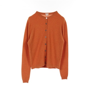HERMES Sellier button cardigan knitwear L size cashmere Orange Used
