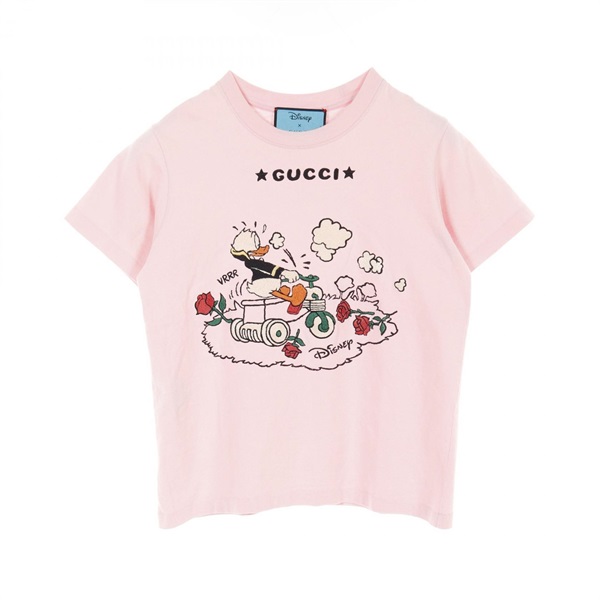 GUCCI DISNEY T-shirt short sleeves XS size 580762 cotton Pink Multicolor Used