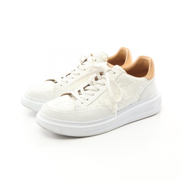 LOUIS VUITTON Beverly Hills Line sneakers #6 shoes Monogram leather White Used