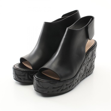Christian Dior Attitude Dior Cannage wedge sole Sandals #37.5 leather BK Used
