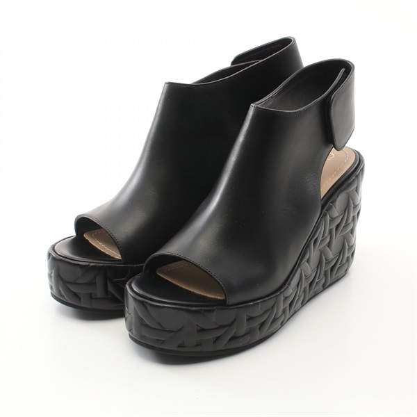 Christian Dior Attitude Dior Cannage wedge sole Sandals #37.5 leather BK Used