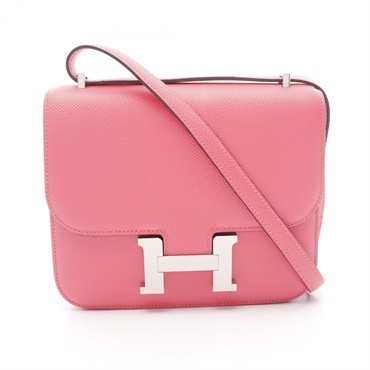 HERMES Constance 3 mini Shoulder Bag Y Epsom leather Pink Rose azalee Used SHW