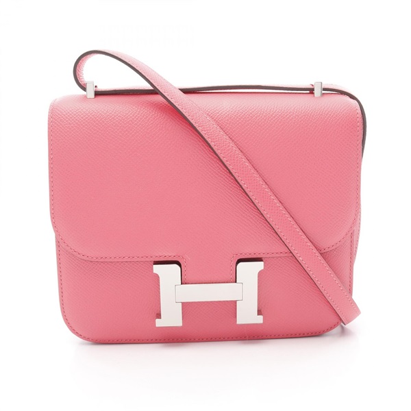 HERMES Constance 3 mini Shoulder Bag Y Epsom leather Pink Rose azalee Used SHW