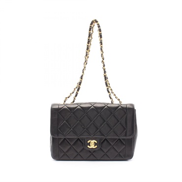 CHANEL Matelasse Chain Shoulder Bag A05290 Lamb sheep leather Black Used GHW CC