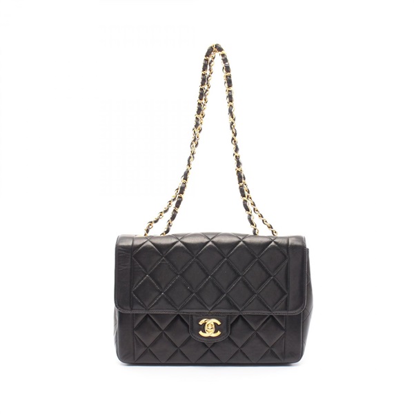CHANEL Matelasse Chain Shoulder Bag A05290 Lamb sheep leather Black Used GHW CC