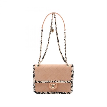 CHANEL Matelasse chain Shoulder Bag Suede Pink Used SHW