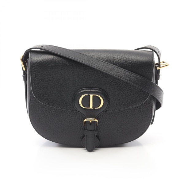 Christian Dior BOBBY Medium Shoulder crossbody Bag leather Black Used