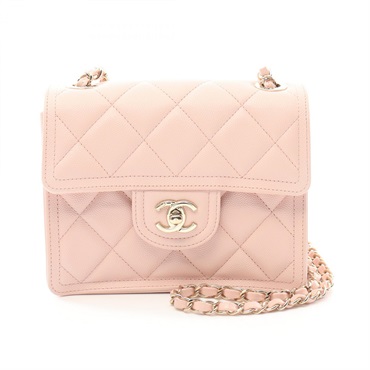 CHANEL Matelasse Chain Shoulder Bag AS4406 leather Grained calfskin Pink Used CC