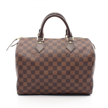 LOUIS VUITTON Speedy 30 Hand bag N41531 Damier canvas leather ebene Used