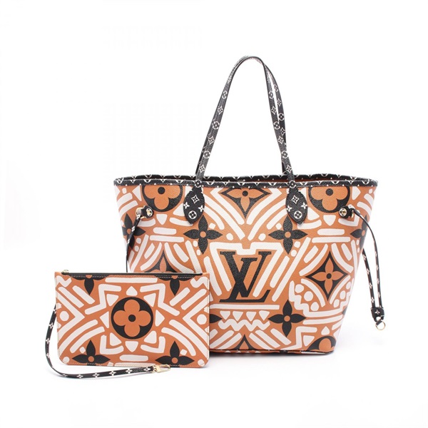 LOUIS VUITTON Neverfull MM Tote shoulder Bag M56584 Monogram Giant creme Caramel