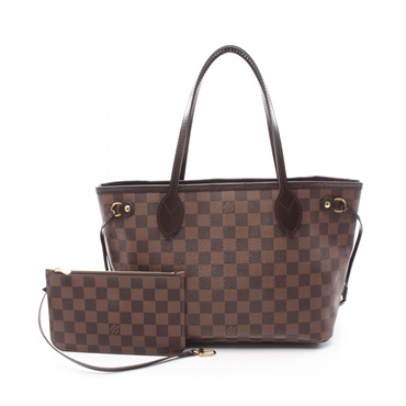 LOUIS VUITTON Neverfull PM Tote Bag N41359 Damier canvas Brown Ebene Used Women