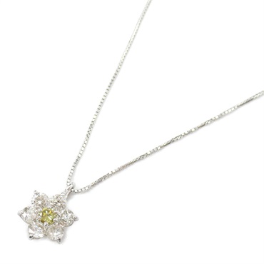 JEWELRY Diamond Necklace Pendant 44.5cm 18KWG White Gold Yellow Used Women