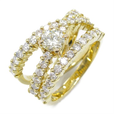 JEWELRY Diamond Ring 18KYG Yellow Gold Used women US size 6.75