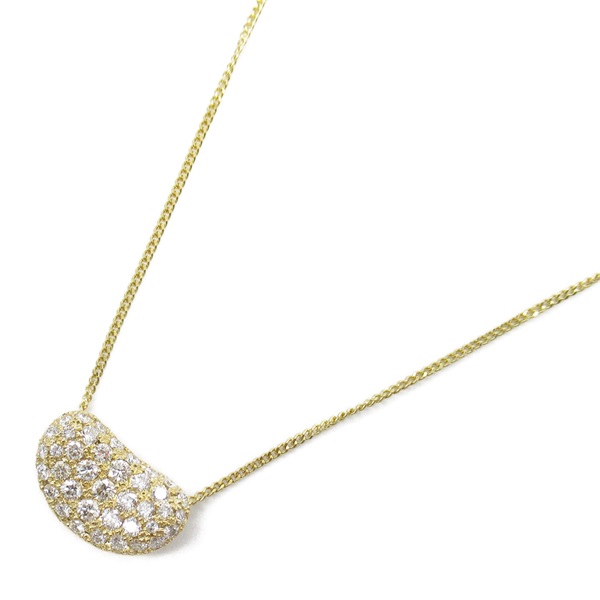 JEWELRY Diamond Necklace 35.5/39.5cm Pendant 18KYG Yellow Gold Used Women