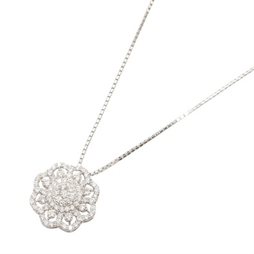 JEWELRY Diamond Necklace 50cm Pendant Pt900 Platinum Used Women