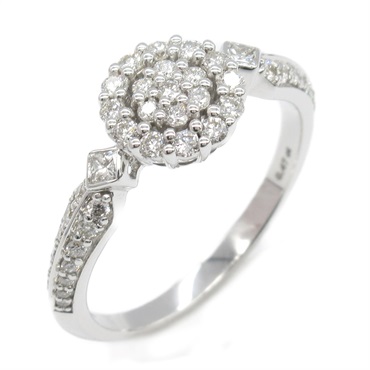 JEWELRY Diamond Ring 18KWG White Gold Used women US size 5.75