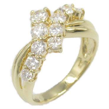 JEWELRY Diamond Ring 18KYG Yellow Gold Used women US size 6