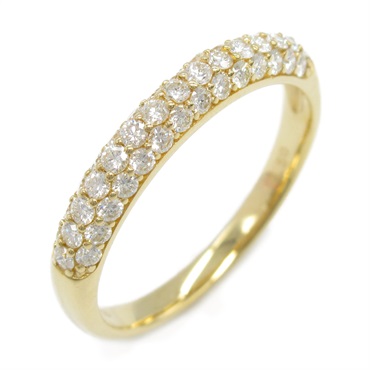 JEWELRY Diamond Ring 18KYG Yellow Gold Used women US size 6.5