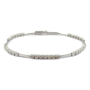 JEWELRY Diamond Bracelet 18KWG White Gold Brown Used Women