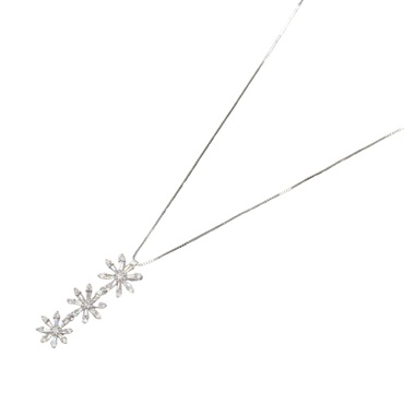 JEWELRY Diamond Necklace 44.5cm Pendant 18KWG White Gold Used Women